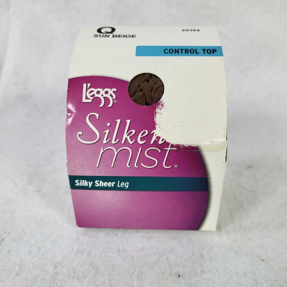 NEW Leggs Silken Mist Silky Sheer Leg Control Top Pantyhose Size Q Sun Beige